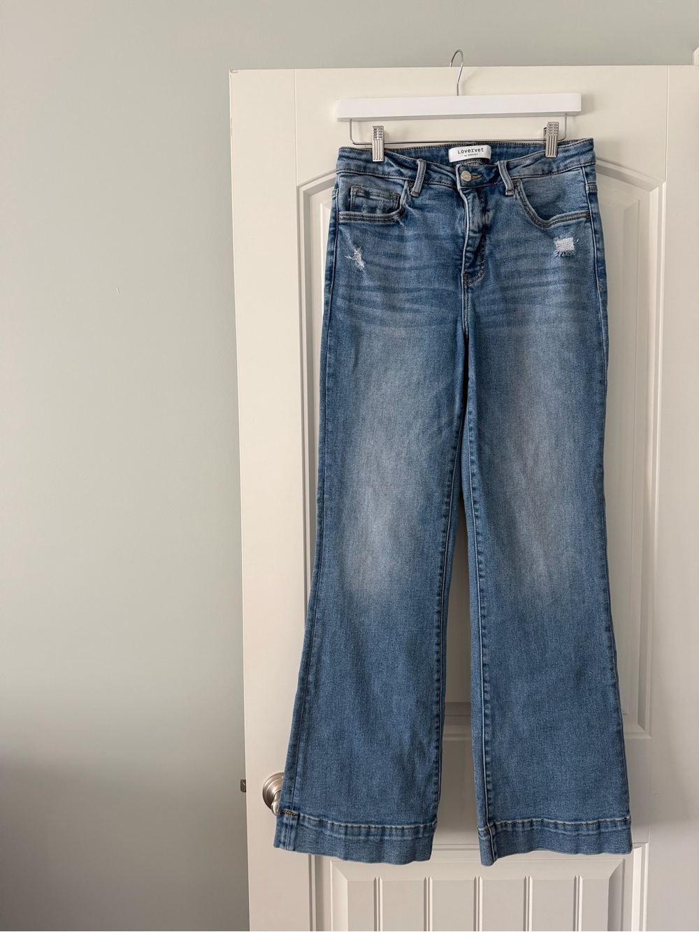 Lovervet by Vervet High-Rise Wide Leg Flare Jeans in Medium Blue